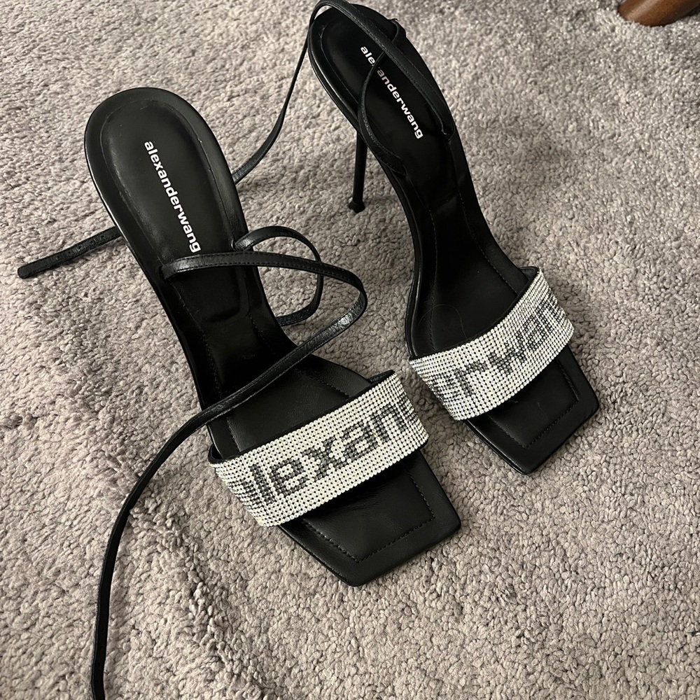 Alexander Wang Black Heels with Silver Embellishments
